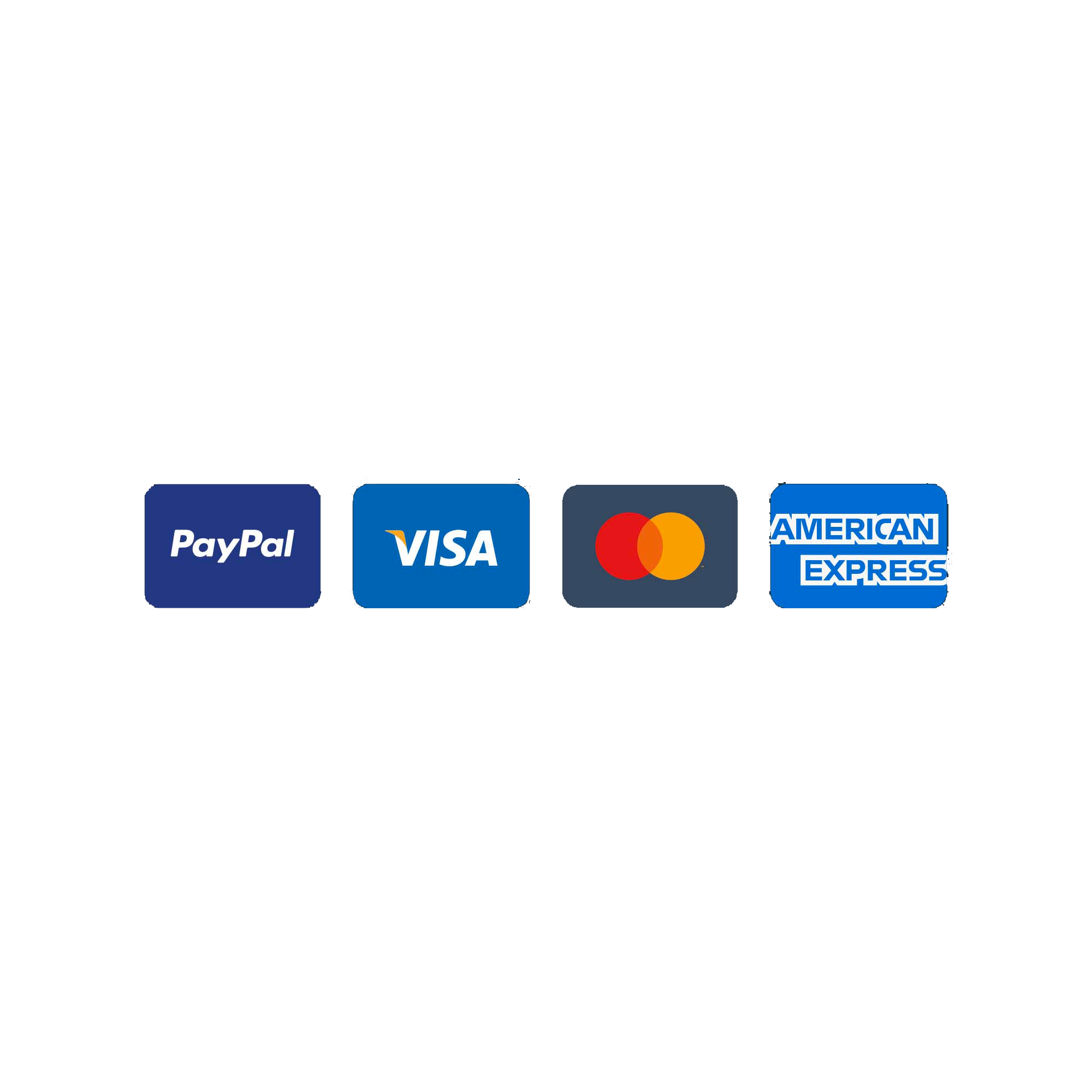 PayPal, Visa, Mastercard, American Express